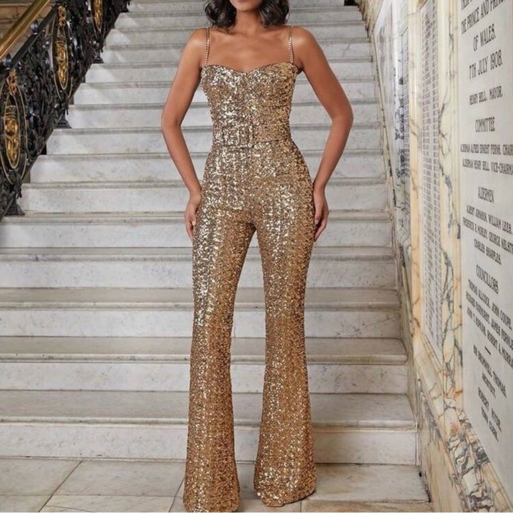 Gold Sequin Jumpsuit